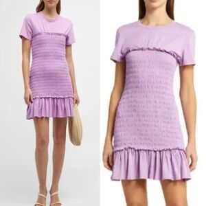 Veronica Beard Ruffle Tomlin Dress Knee Length Violet